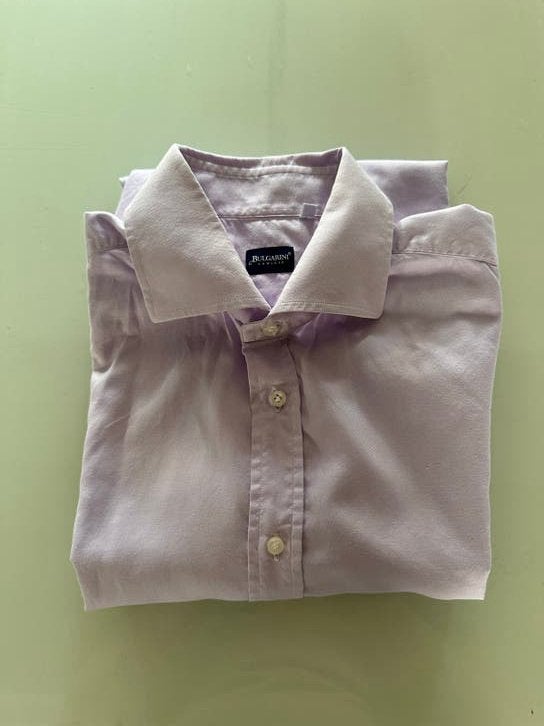 Bulgarini Camicie Heren overhemd - Maat 44 (XL), Ophalen of Verzenden, Zo goed als nieuw, Paars, Halswijdte 43/44 (XL)
