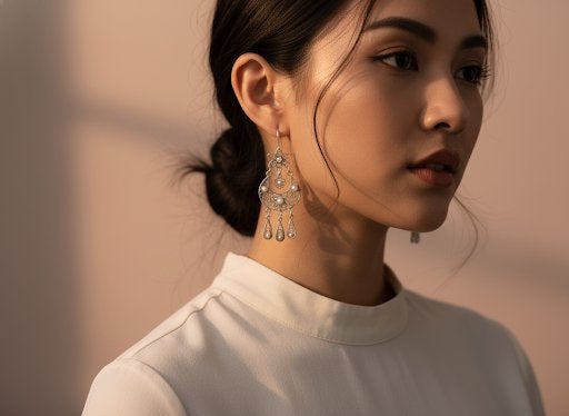 Zilveren filigrain oorbellen, 835, Sieraden, Tassen en Uiterlijk, Oorbellen, Info@zilverwebsite.nl, Verzenden, Zo goed als nieuw