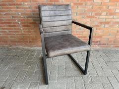 Stoelen mooi ,industriële met arm  antraciet laag geprijsd, Nieuw, Ophalen of Verzenden, Metaal, Grijs