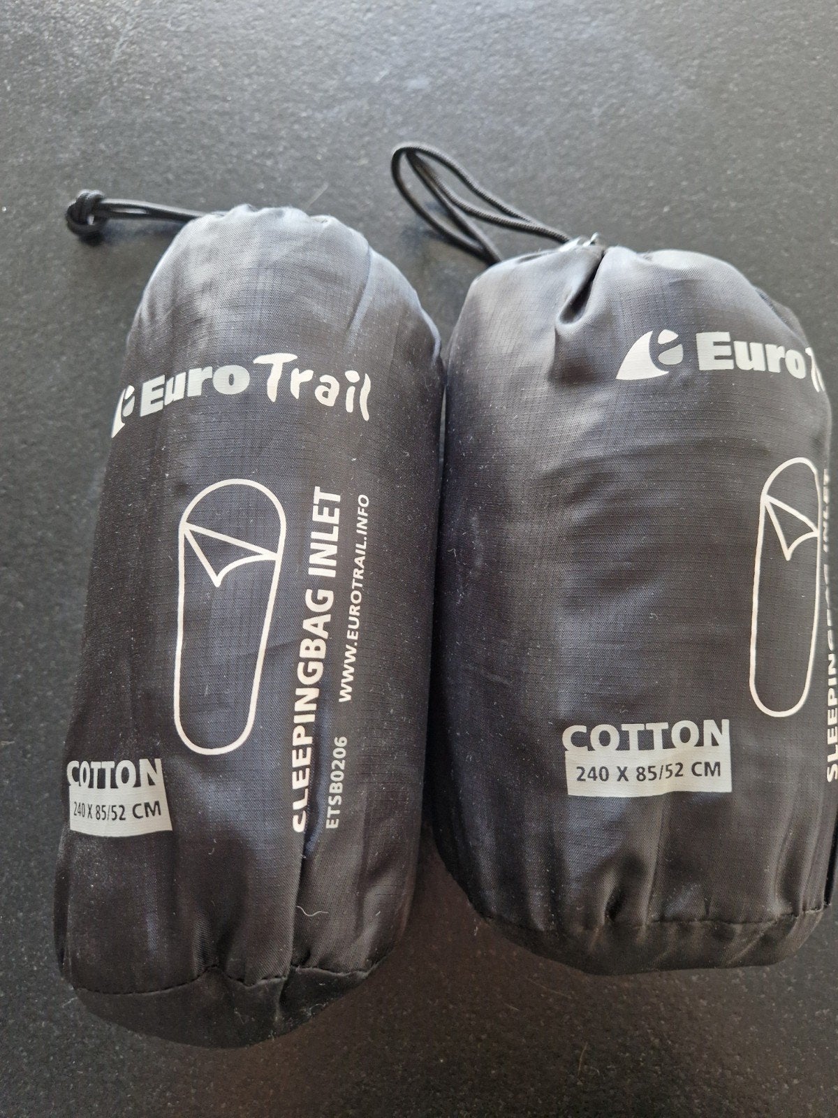 2x EuroTrail Katoenen Lakenzak Inlets 240x85/52 cm, Ophalen, Zo goed als nieuw