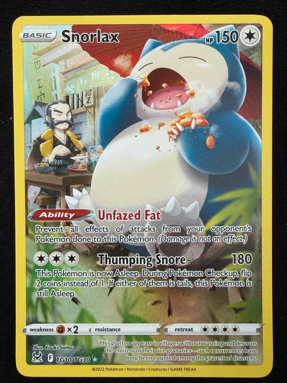 Pokémon Kaart Snorlax TG10/TG30 Trainer Gallery, Ophalen of Verzenden, Zo goed als nieuw, Losse kaart