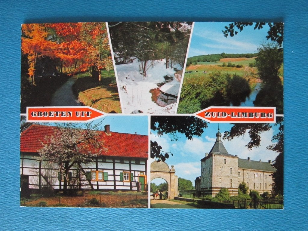 Ansichtkaart: Zuid- Limburg, Groeten uit...., Ophalen of Verzenden, 1960 tot 1980, Gelopen, Limburg