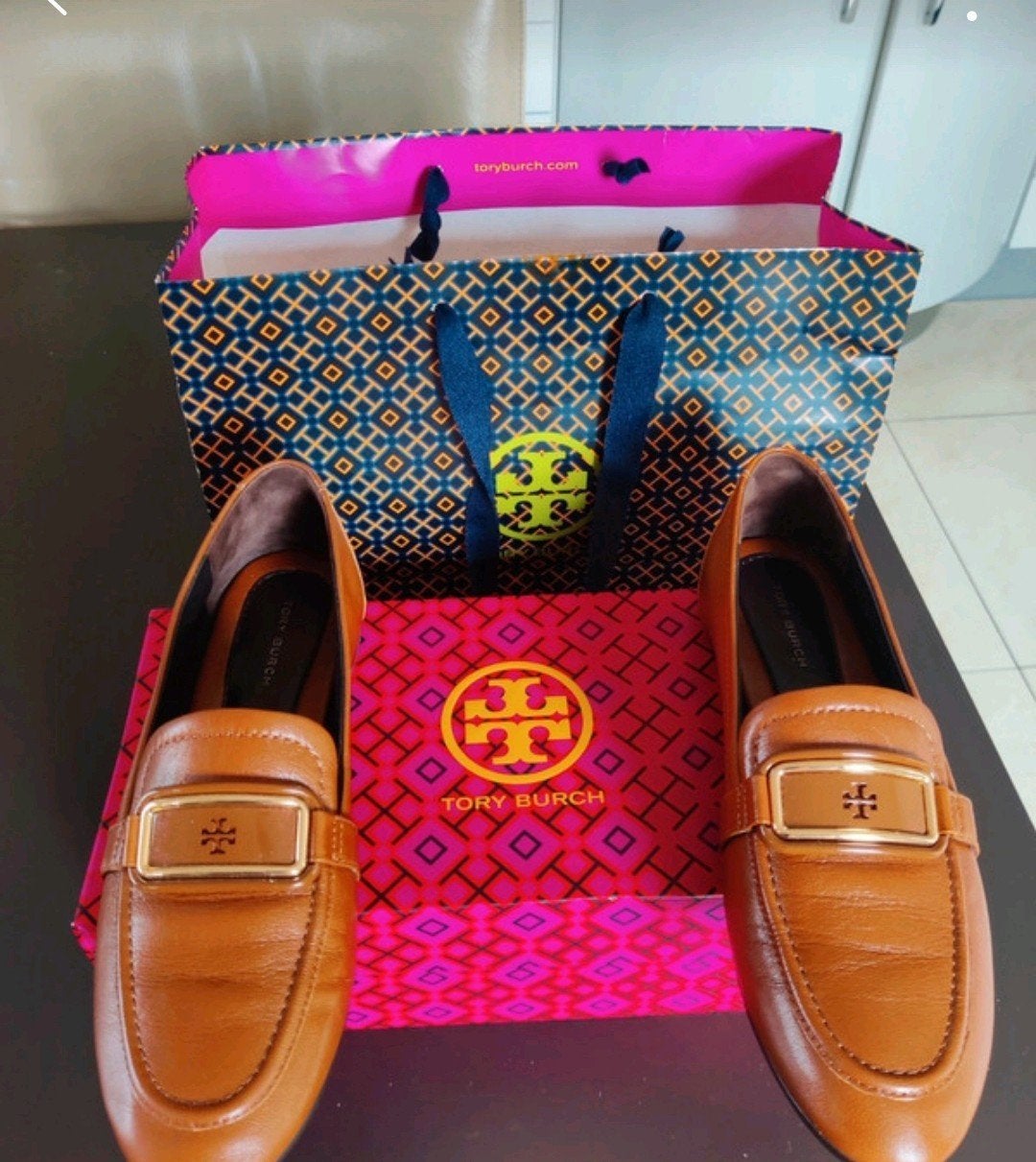Tory Burch Nieuwe cognac loafers maat 37 € 379, Eén persoon, Cadeaubon