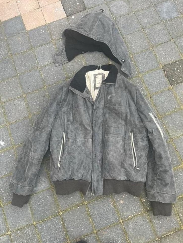Grijze kalfsleren jas Tom Tailor maat XXL, Ophalen of Verzenden, Gedragen, Overige maten, Grijs