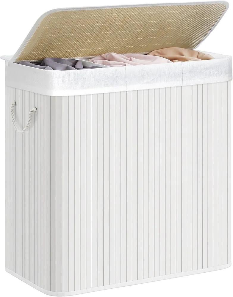 Bamboe wasmand wit 150L, Ophalen, Nieuw, Wit