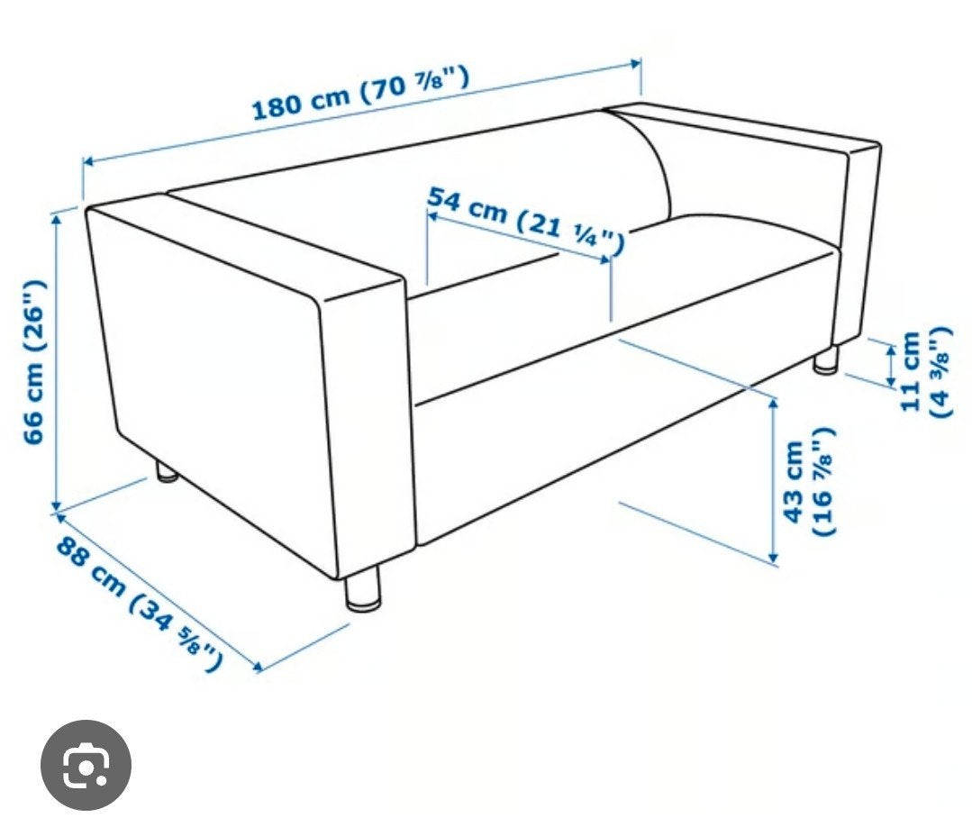 IKEA KLIPPAN 2-zitsbank - Vissle grijs, Gebruikt, 150 tot 200 cm, Tweepersoons, 75 tot 100 cm