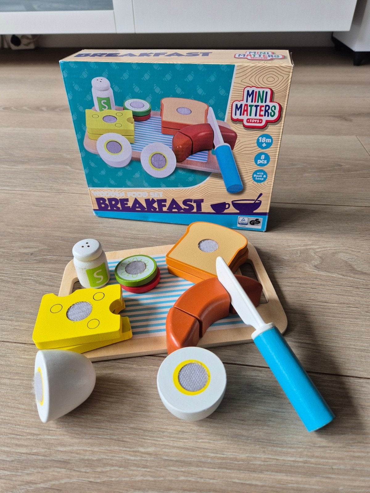 Houten speelgoed ontbijt set - Mini Matters, Ophalen of Verzenden, Zo goed als nieuw, Overige typen