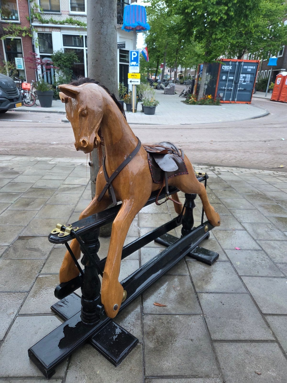 Houten Schommelpaard - Klassiek Speelgoed, Kinderen en Baby's, Speelgoed | Overig, Ophalen, Gebruikt, Jongen of Meisje