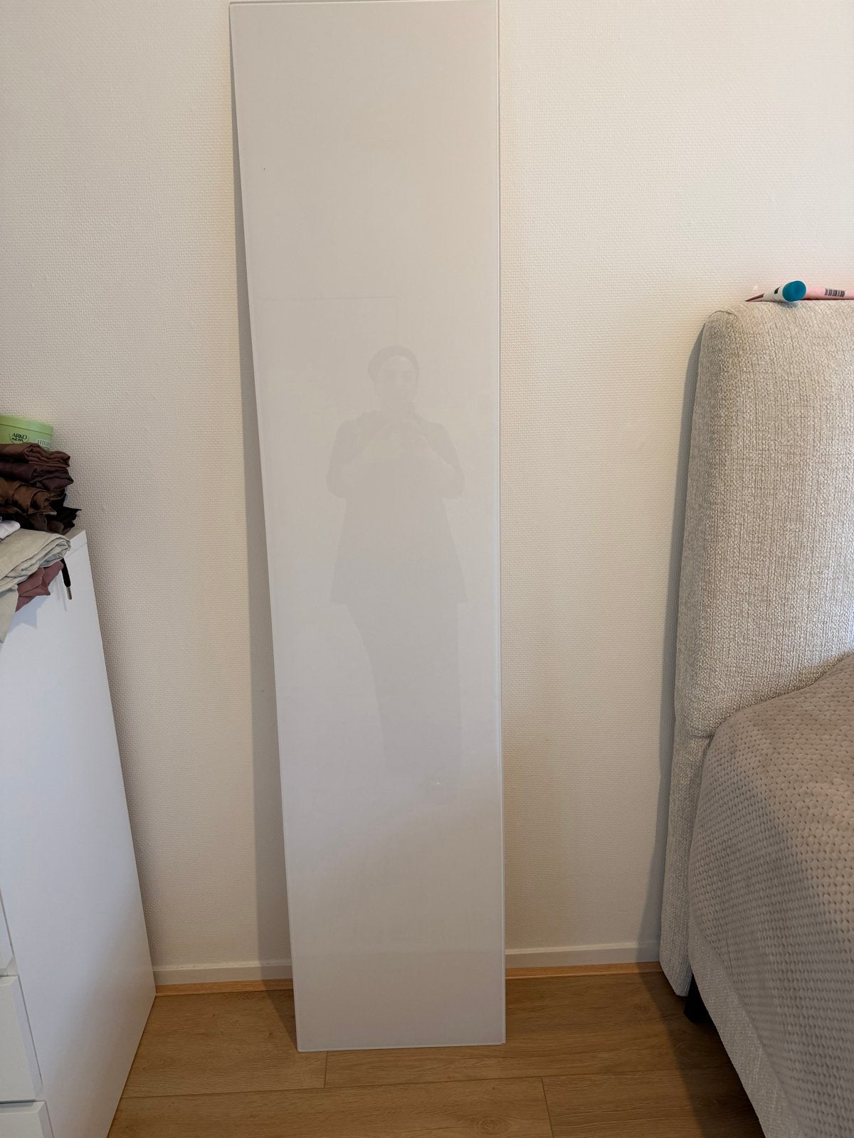 IKEA Besta Melk Wit Glasplaat 180x40 cm, Ophalen, Gebruikt