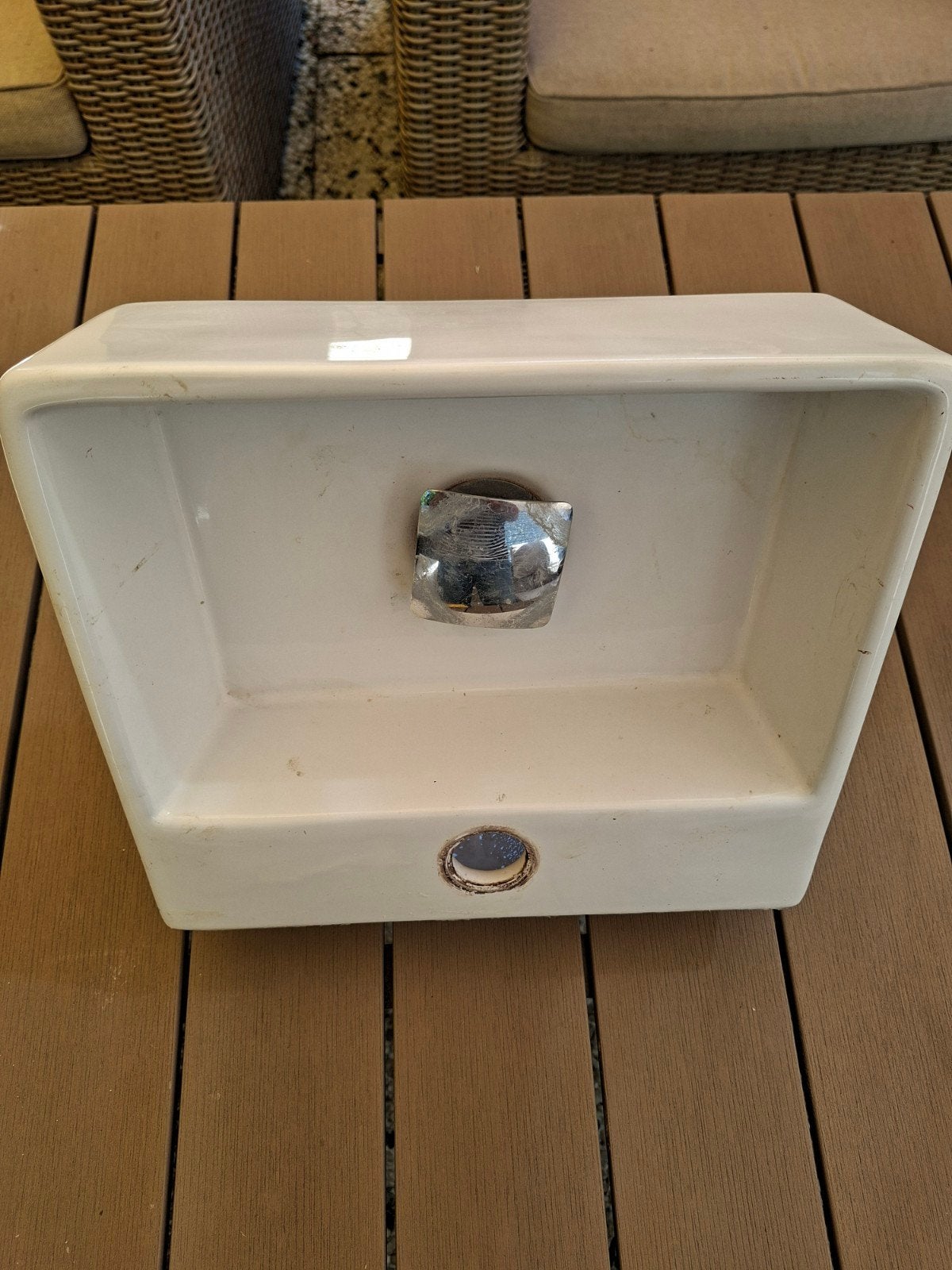 Witte keramische wasbak, Ophalen, Gebruikt