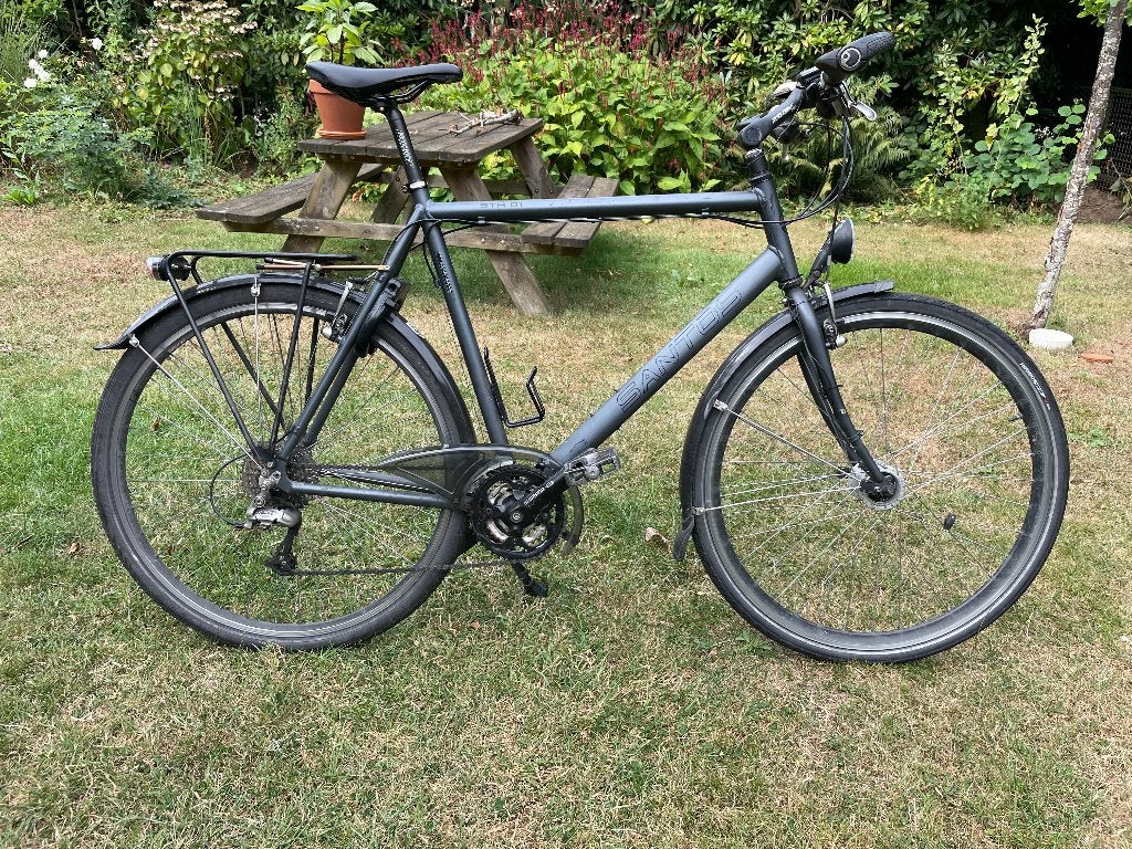 Santos STR01 61 cm zwart, Fietsen en Brommers, Fietsen | Heren | Sportfietsen en Toerfietsen, 28 inch, Gebruikt, Velgrem, 57 tot 61 cm