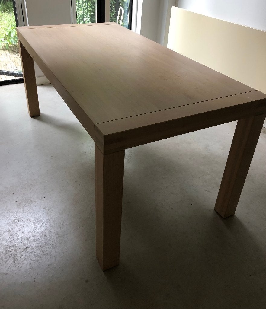 Houten licht eiken eettafel/keukentafel, Ophalen, Gebruikt, Eikenhout, 50 tot 100 cm