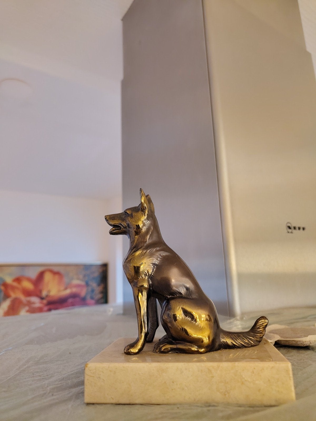 Bronzen honden sculptuur., Ophalen of Verzenden