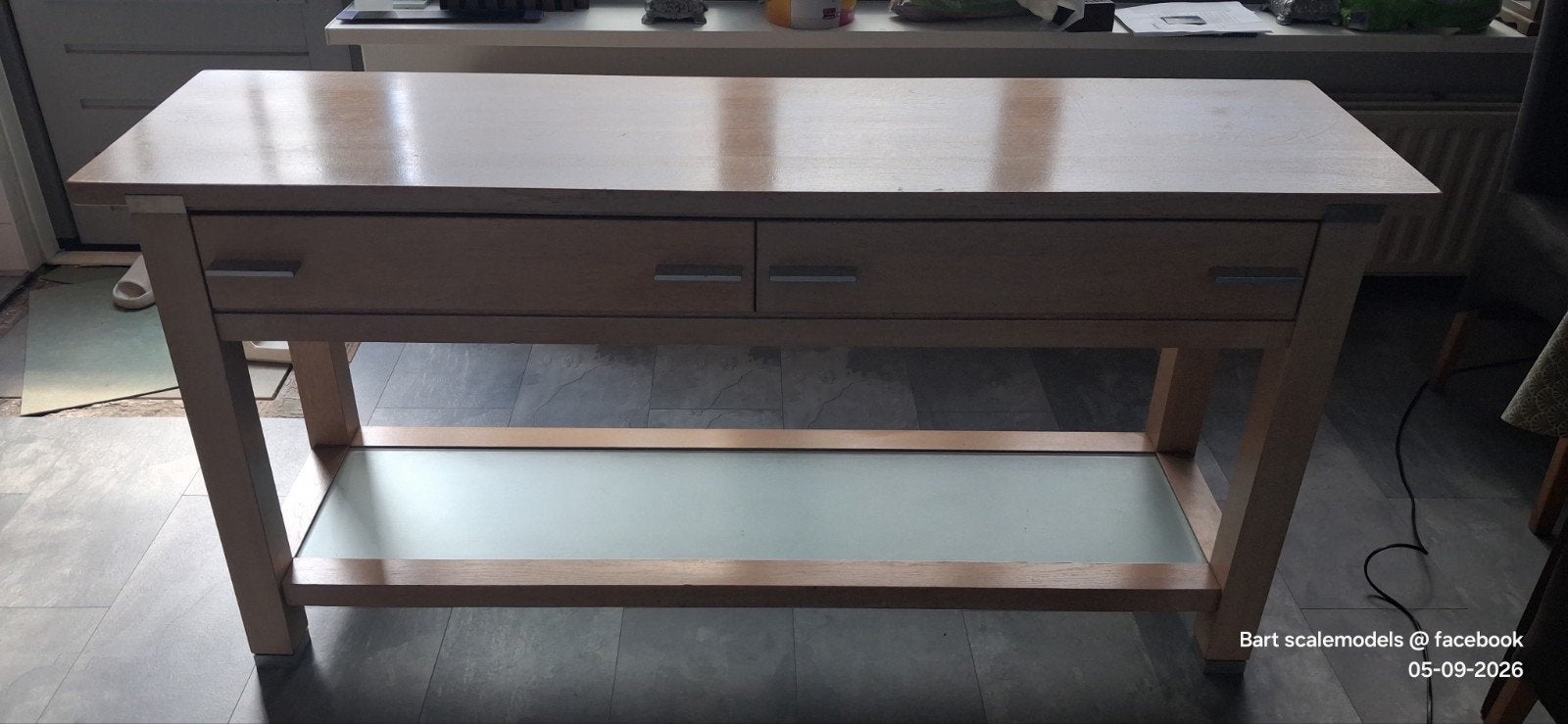 dressoir kast met 2 lades, Ophalen, 100 tot 150 cm, Zo goed als nieuw, Met lade(s)
