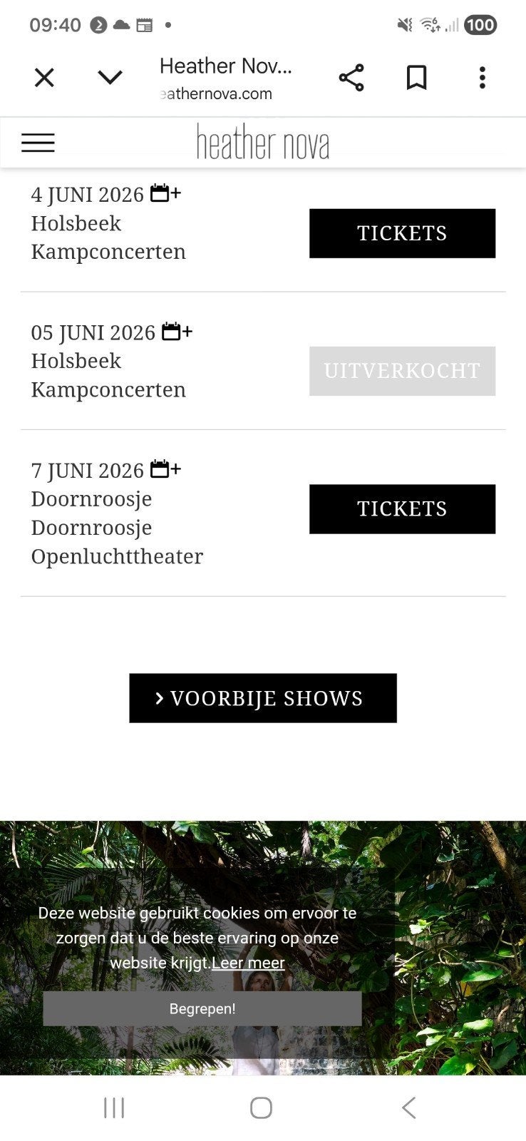 Heather Nova Doornroosje, 7 juni., Tickets en Kaartjes, Twee personen, Overige soorten