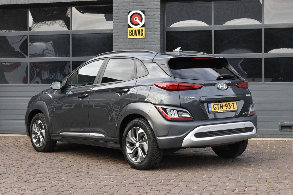 Hyundai Kona 1.6 GDI HEV Fashion Design, Auto's, Hyundai, 12 maanden, Gebruikt, Euro 6, Leder en Stof