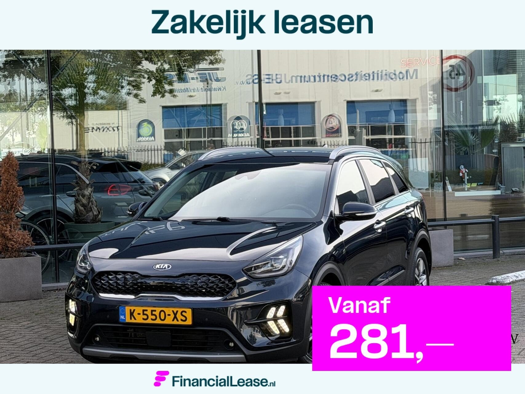 Kia Niro 1.6 GDi Hybrid DynamicPlusLine Leder LED PDC 2021, Dealer onderhouden, Gebruikt, Blauw, Adaptive Cruise Control