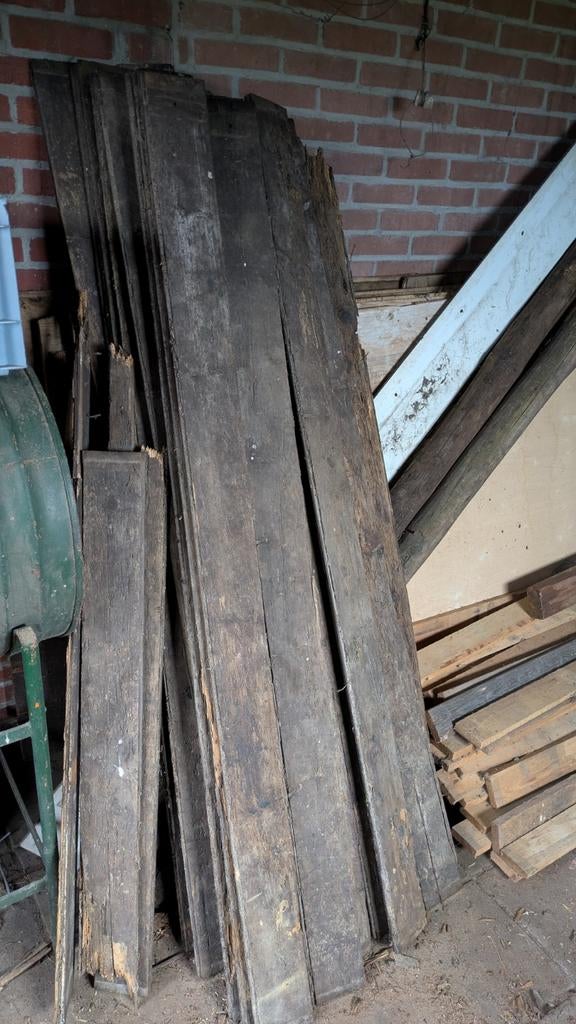 Oud Eiken planken / vintage, Doe-het-zelf en Verbouw, Hout en Planken, Ophalen, Gebruikt, Minder dan 25 mm, Eiken