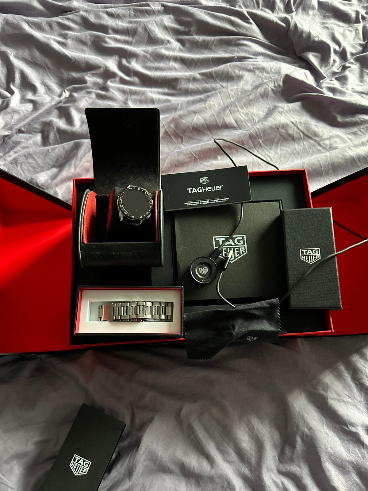 Tag Heuer Caliber e3, Ophalen, Zo goed als nieuw, Zwart, Android