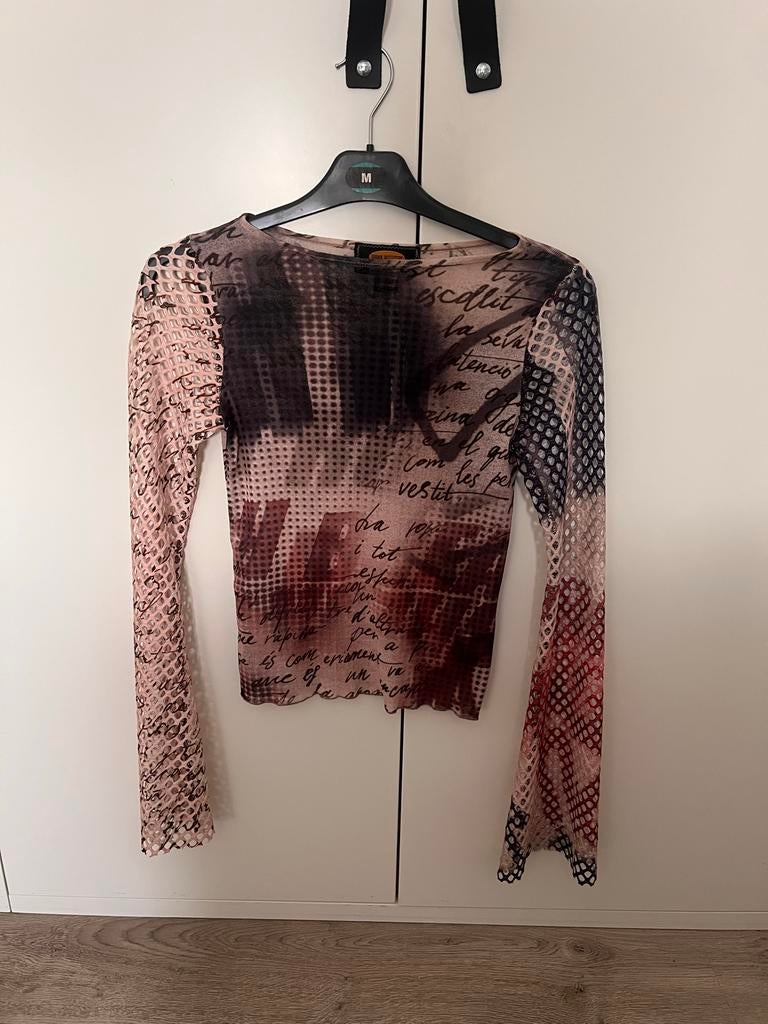 Urban Outfitters Mesh Top met Print en Lange Mouwen, Overige kleuren, Ophalen of Verzenden, Zo goed als nieuw, Lange mouw