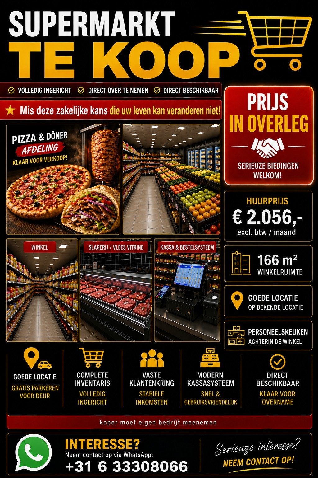 supermarkt te koop, Ophalen