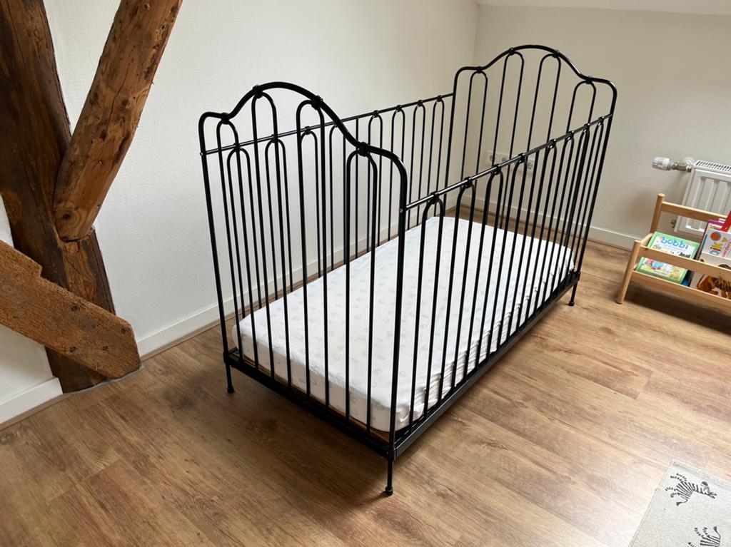 Ledikant gietijzer lookalike zwart, Ophalen, Zo goed als nieuw, Minder dan 140 cm, Minder dan 70 cm