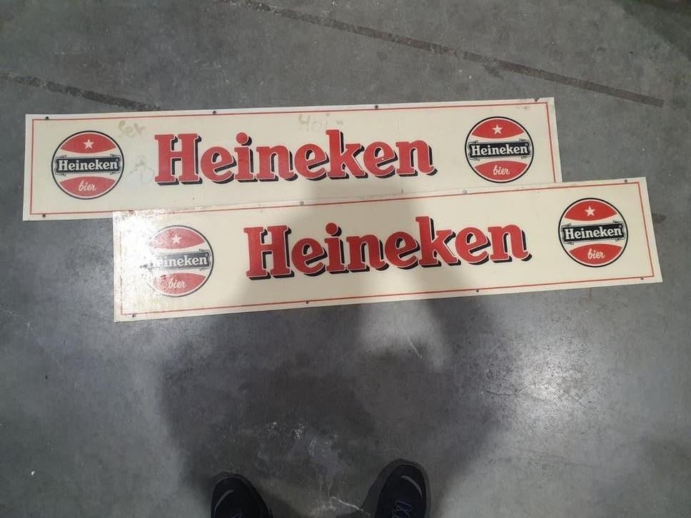 Oude Heineken borden, Ophalen of Verzenden, Gebruikt, Reclamebord, Plaat of Schild, Heineken