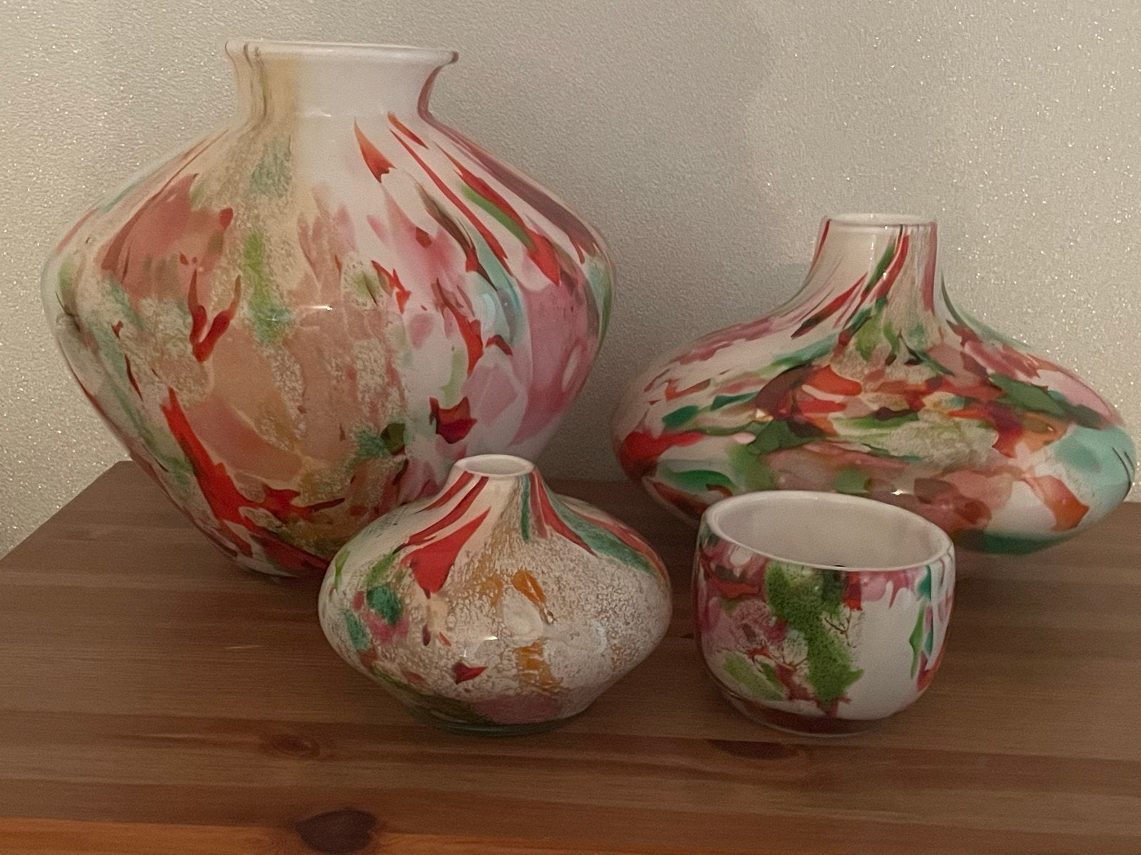Mooie set Murano style vazen, diverse kleuren, Ophalen of Verzenden