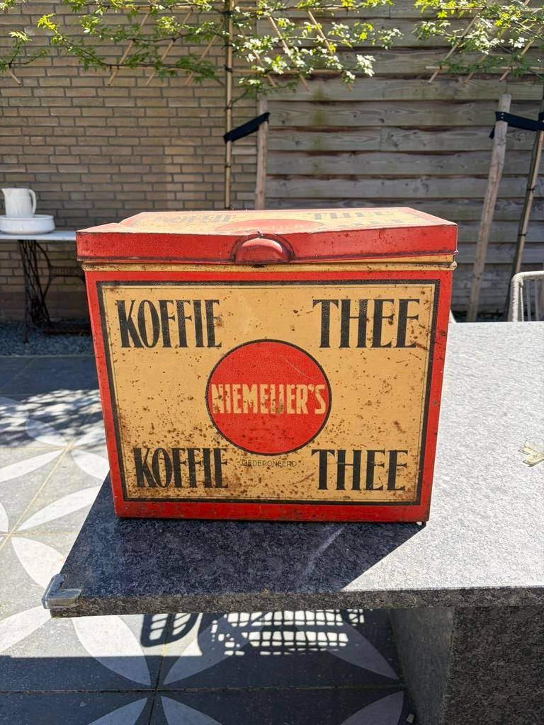 Vintage Niemeijer's Koffie en Thee winkelblik, Verzamelen, Blikken, Ophalen, Gebruikt, Koffie, Overige merken