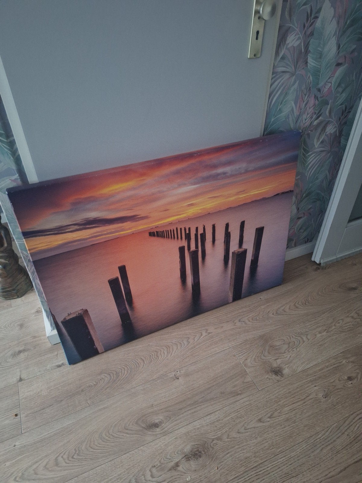 Mooi canvas schilderij met zee, Ophalen of Verzenden, Zo goed als nieuw, Schilderij