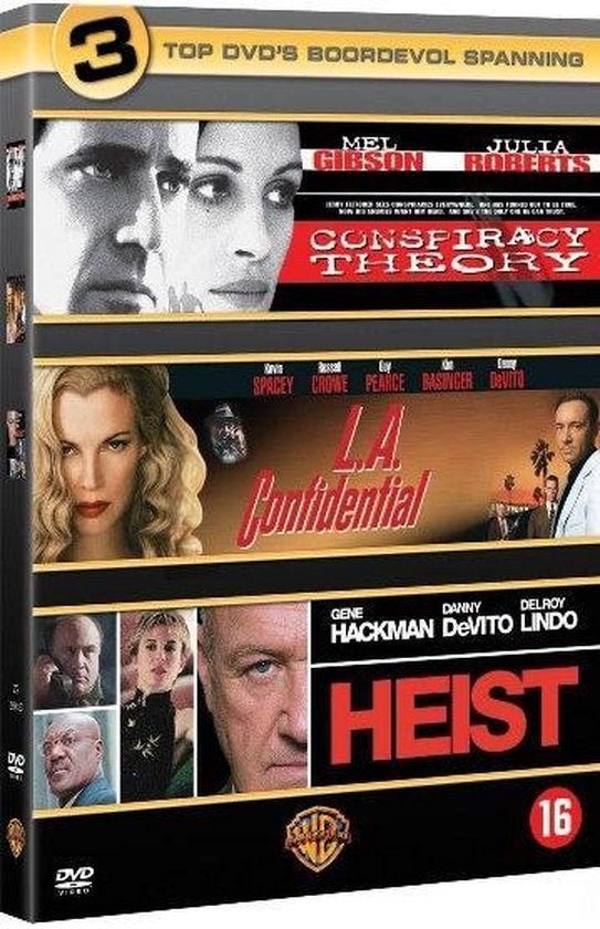Conspiracy Theory en LA Confidential en Heist 3XDVD, Vanaf 16 jaar, Verzenden, Zo goed als nieuw, Actiethriller