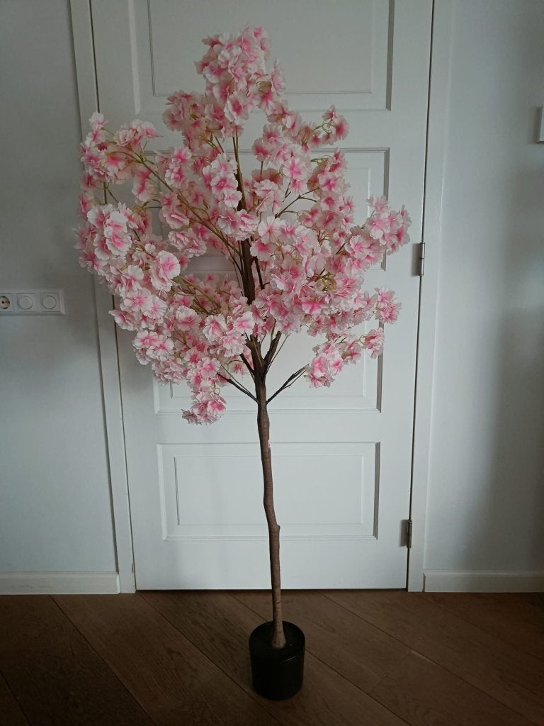 Mooie grote kunst plant bloesem boom 160 cm, Ophalen, Binnen, Roze, 185 cm