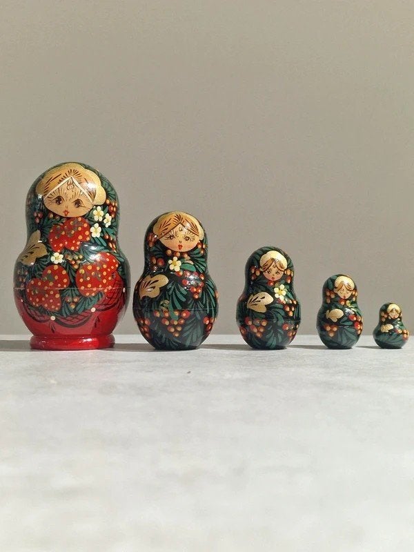 Russische Matroesjka Babushka Pop 5-delig Hout, Verzamelen, Ophalen of Verzenden