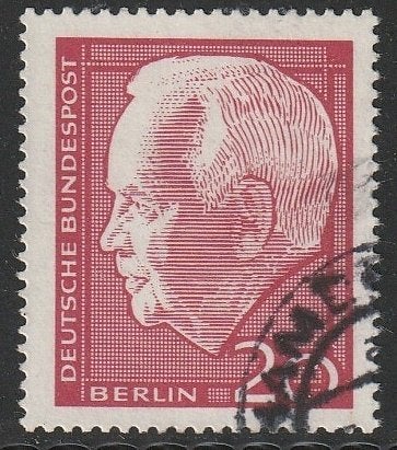 Berlijn 1964 234 Lübke 20p, Gest, Ophalen of Verzenden, Overige periodes, Gestempeld