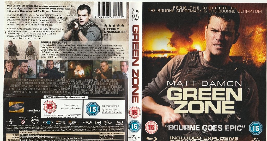 Green zone matt damon blu ray import, Ophalen of Verzenden, Zo goed als nieuw, Actie
