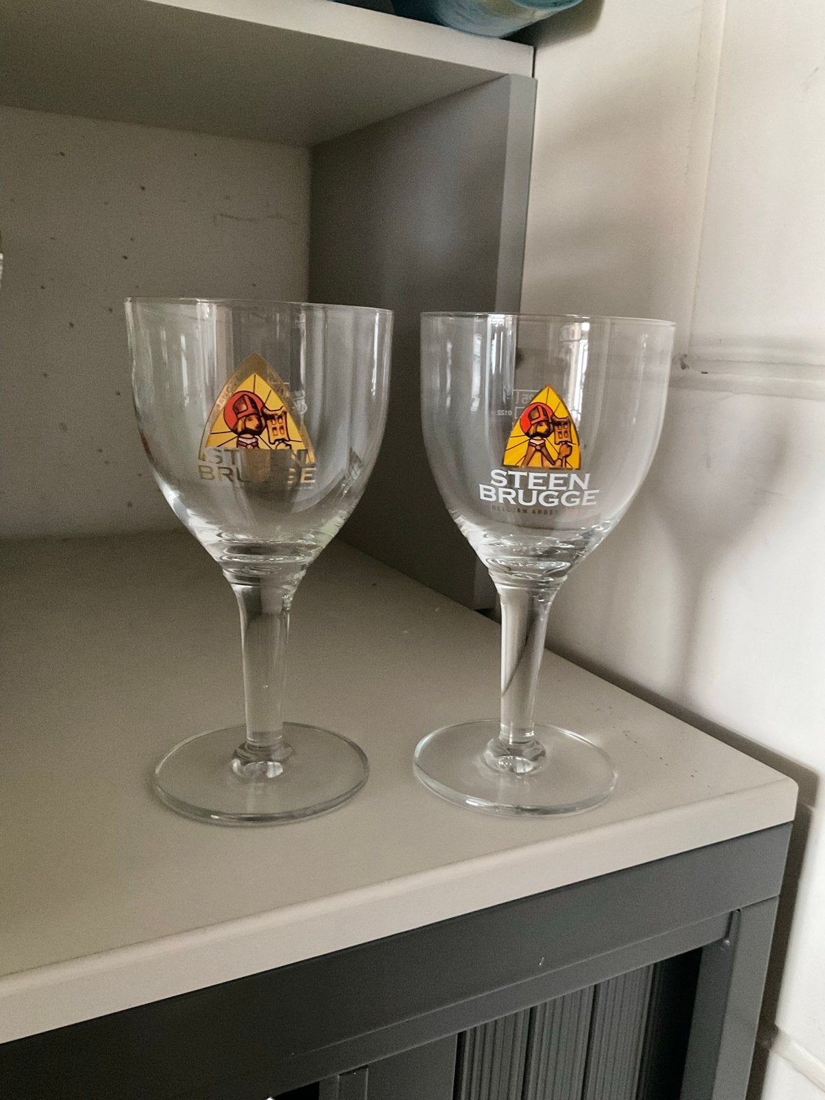 Steen Brugge bierglazen - Set van 2, Glas of Glazen, Overige merken, Ophalen of Verzenden, Overige stijlen