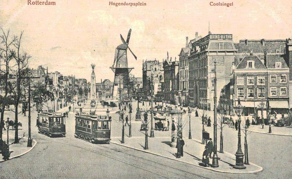 ROTTERDAM Van Hogendorpsplein en Coolsingel . Tram, Verzenden, Voor 1920, Ongelopen, Zuid-Holland