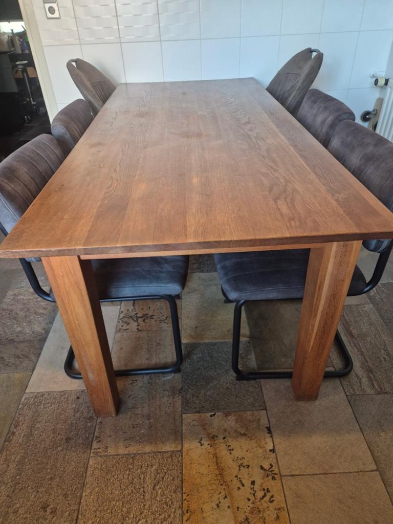 Eettafel - 200x90 cm, Huis en Inrichting, Tafels | Eettafels, Ophalen, Gebruikt, Eikenhout, 50 tot 100 cm