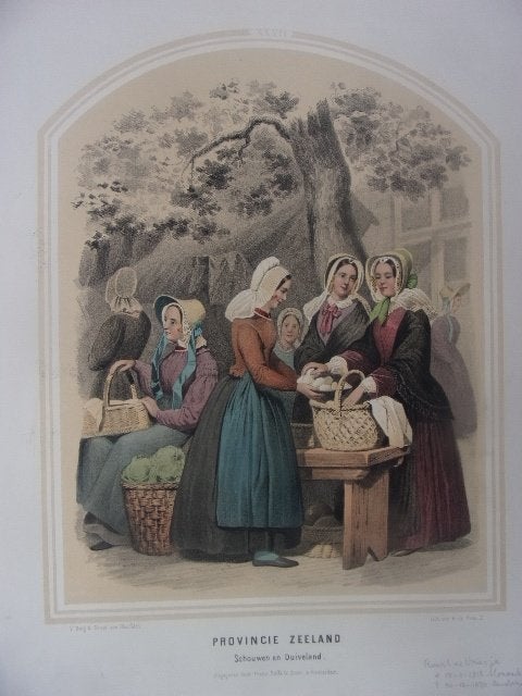 Klederdracht Bing & Braet Zeeland Schouwen en Duiveland 1857, Origineel, Dagelijks leven, 1800 - 1899, Ophalen of Verzenden