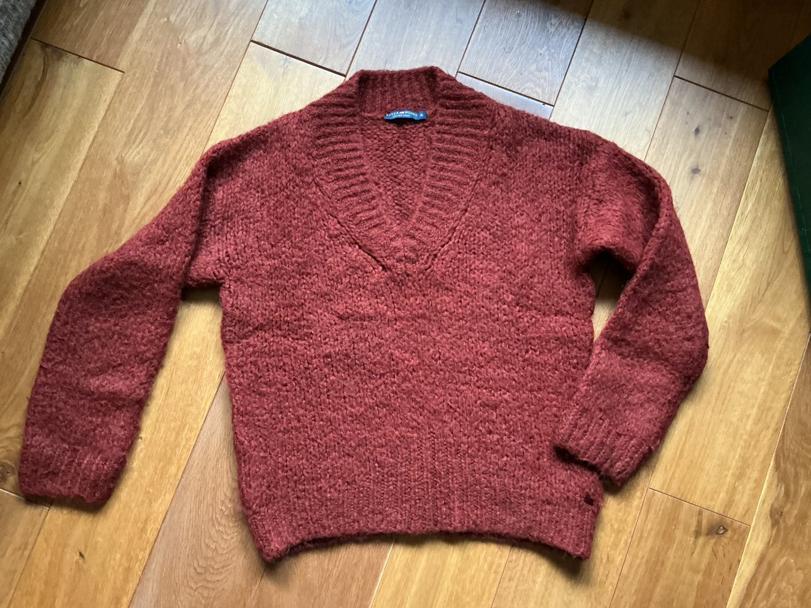 NIEUW River Woods, gebreide wollen damestrui XL, roestrood, Kleding | Dames, Ophalen of Verzenden, Zo goed als nieuw, Maat 46/48 (XL) of groter