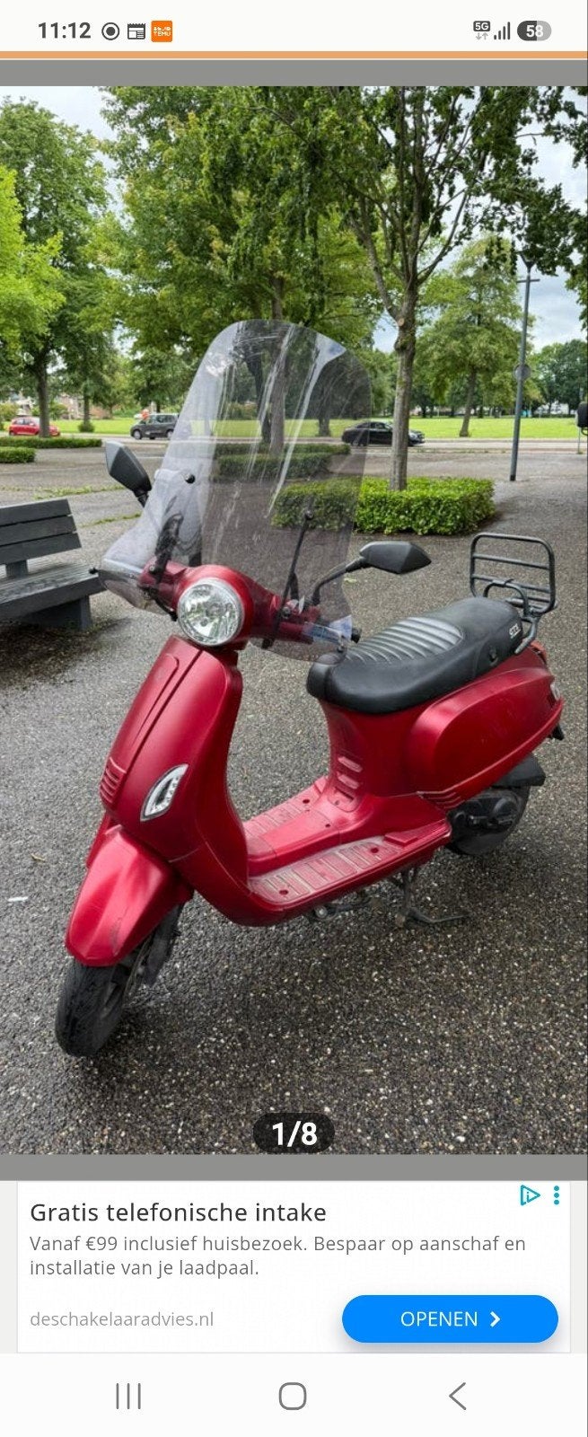 SCOOTER  MET NIEUWE  MOTORBLOK  EN NIEUWE AKKU, Fietsen en Brommers, Scooters | Vespa, Ophalen, Benzine, Overige modellen