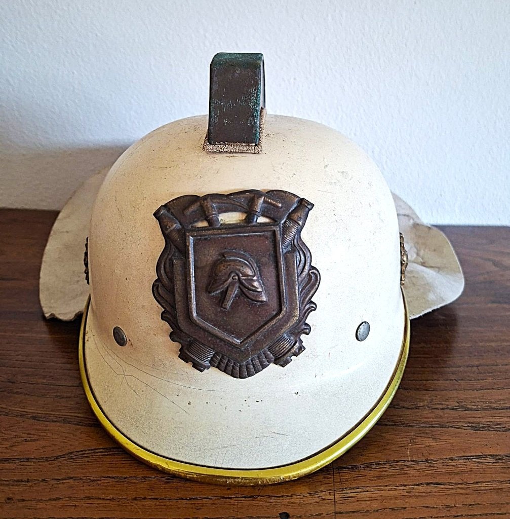 Vintage Brandweerhelm, Ophalen of Verzenden, Overige soorten, Nederland, Helm of Baret