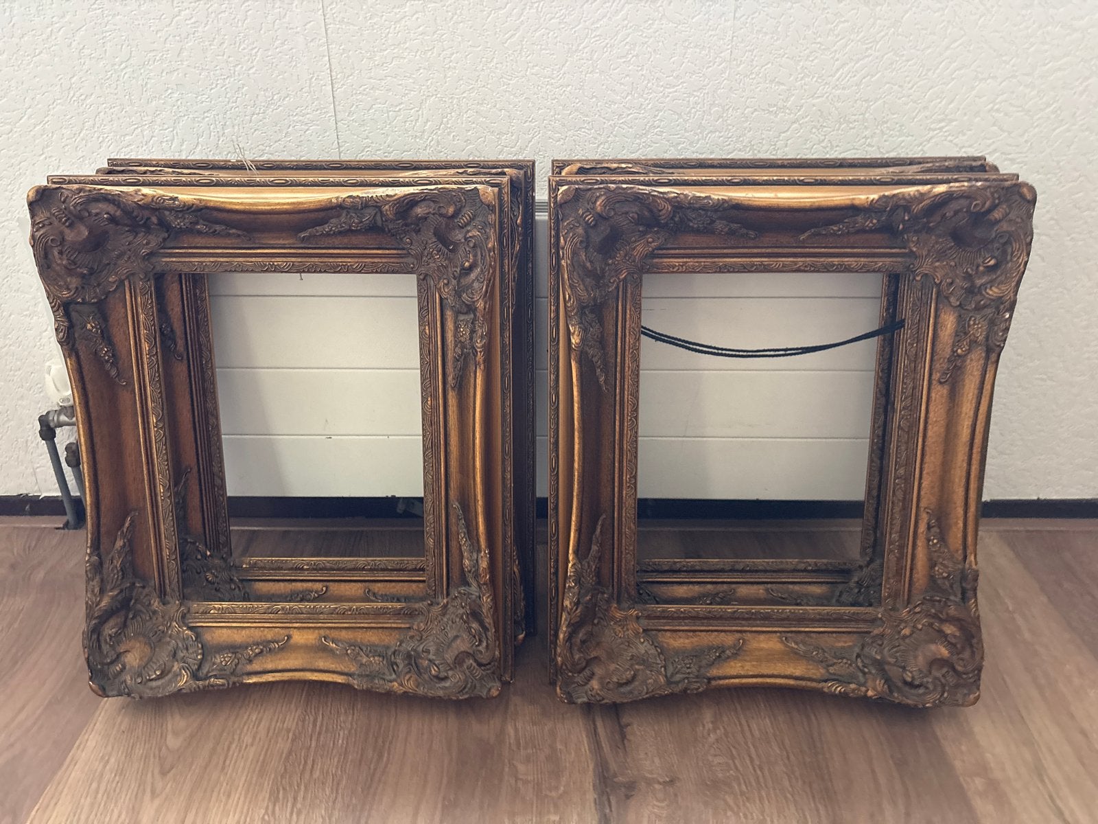 Set van 4 Barokke Fotolijsten - Goudkleurig Hout, Huis en Inrichting, Woonaccessoires | Lijsten, Ophalen, Gebruikt, Schilderijlijst