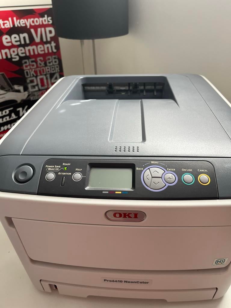 Oki Neon printer 6410 met transfer Rip software, Computers en Software, Printers, Ophalen, Gebruikt, Printer, Kleur printen