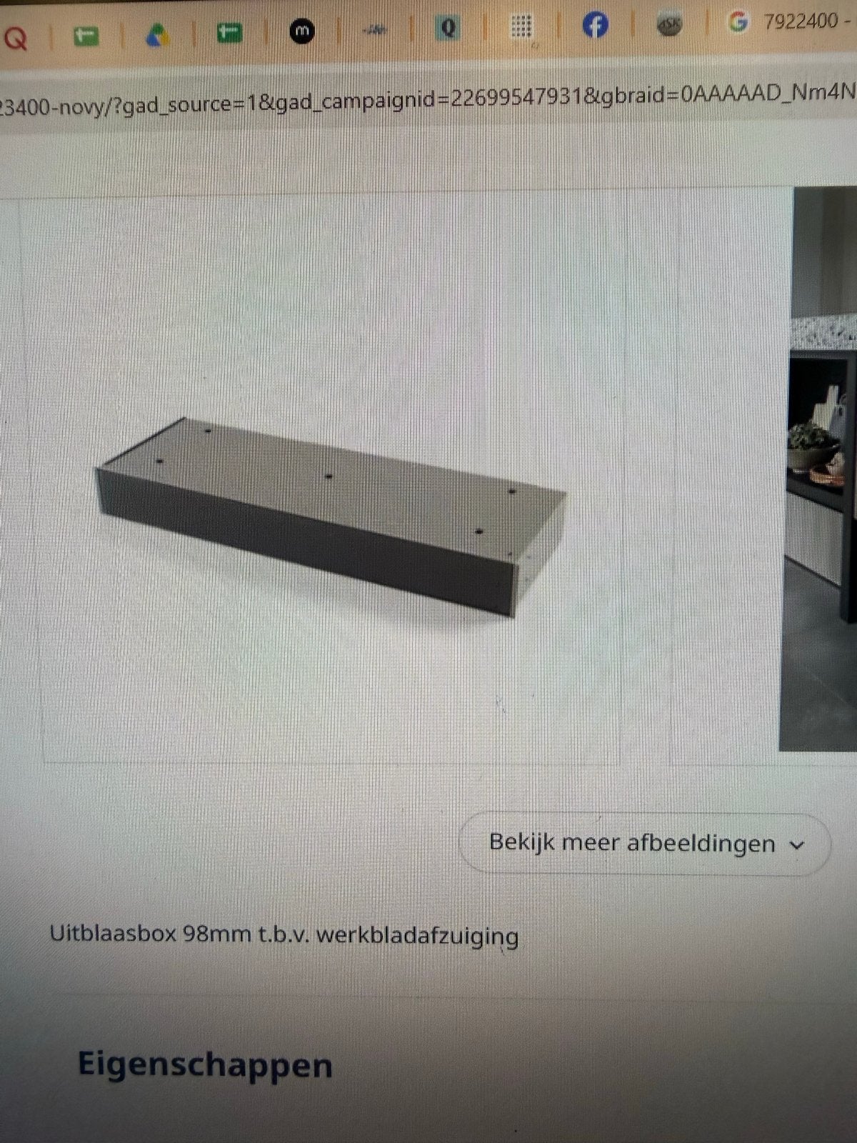 Novy 7922400 Plint recirculatiebox met monoblockfilter, Ophalen, Overige typen, Zo goed als nieuw, Inbouw