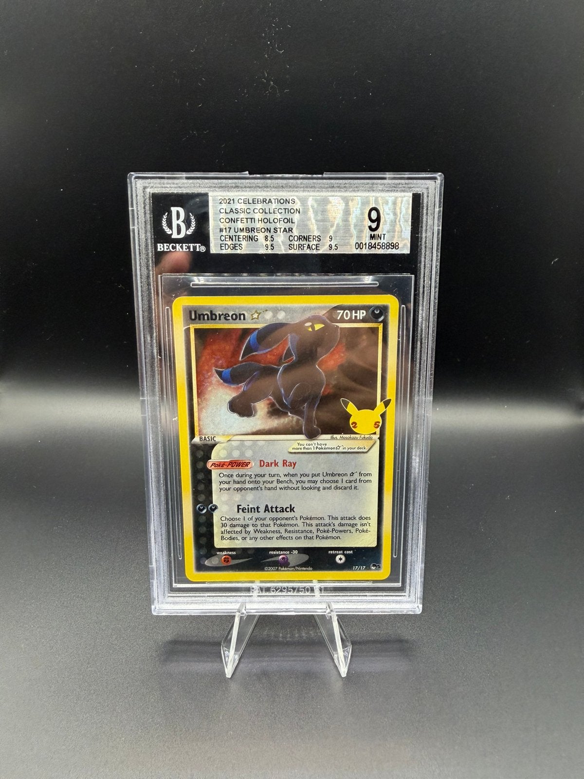 Pokemon Umbreon Gold Star BGS 9, Ophalen of Verzenden, Zo goed als nieuw