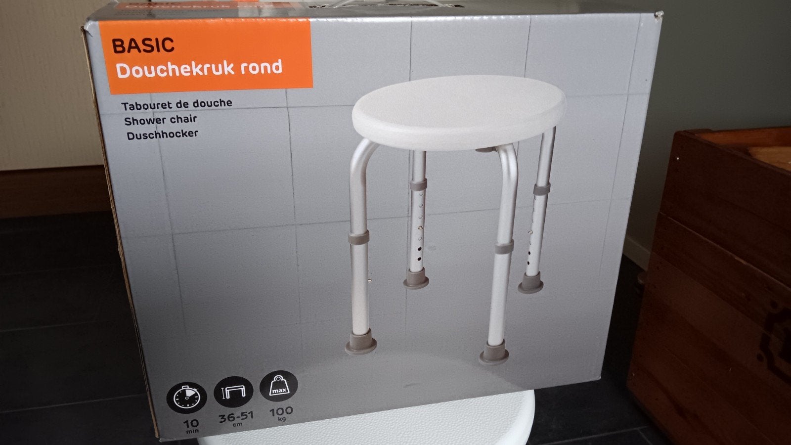 Ronde douchekruk nieuw, Ophalen, In hoogte verstelbaar, Nieuw