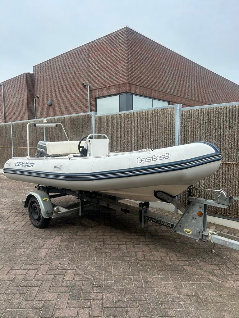 Rib boot bombard explorer 4.2M 40 pk mariner, Watersport en Boten, Rubberboten, Ophalen, Gebruikt, Benzine, Overige materialen