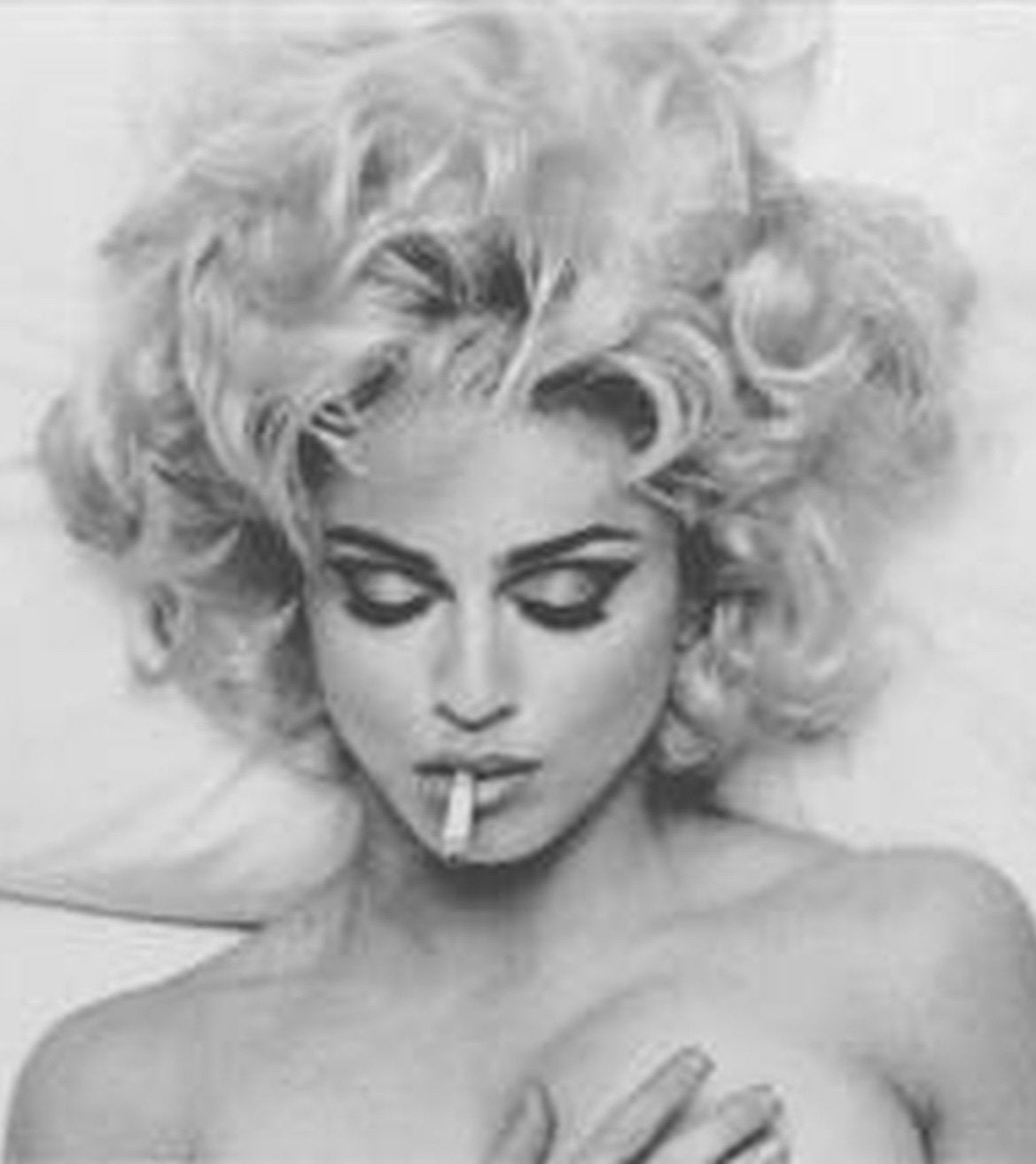 Madonna, zwart wit canvas uit 1992, Ophalen, Overige typen, 125 cm of meer, Zo goed als nieuw