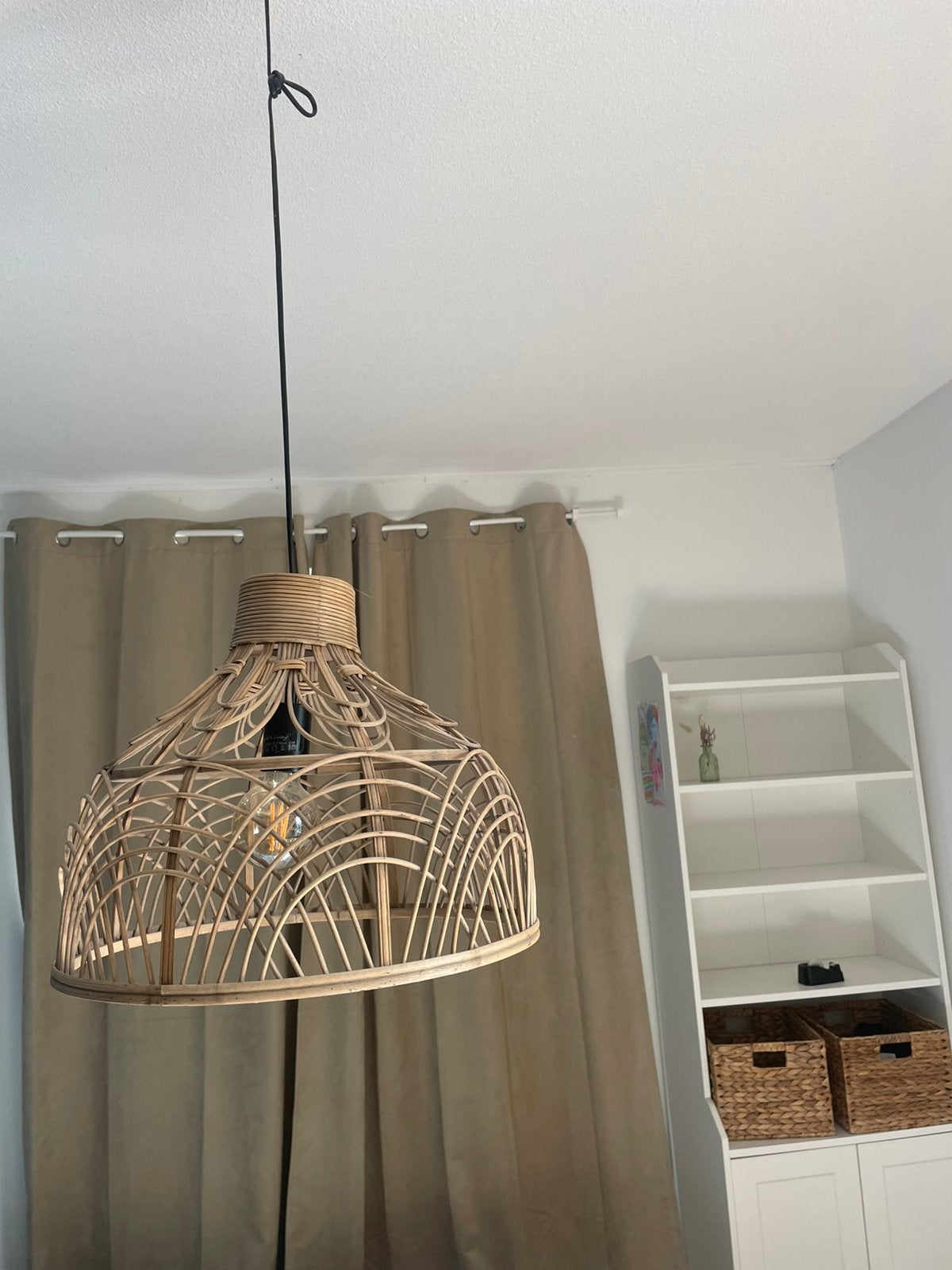 Bruine rotan lamp, Ophalen, Zo goed als nieuw